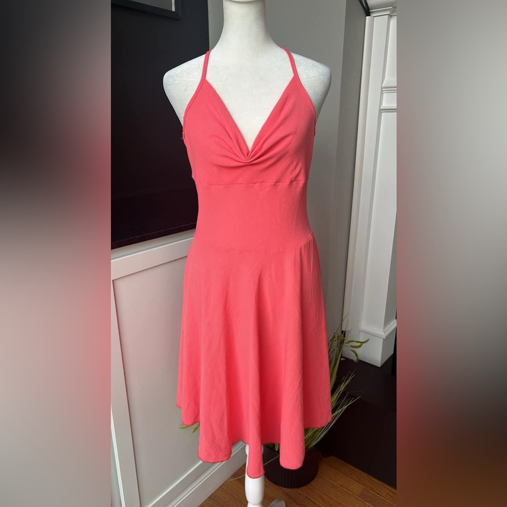 See you Monday Halter pink Dress